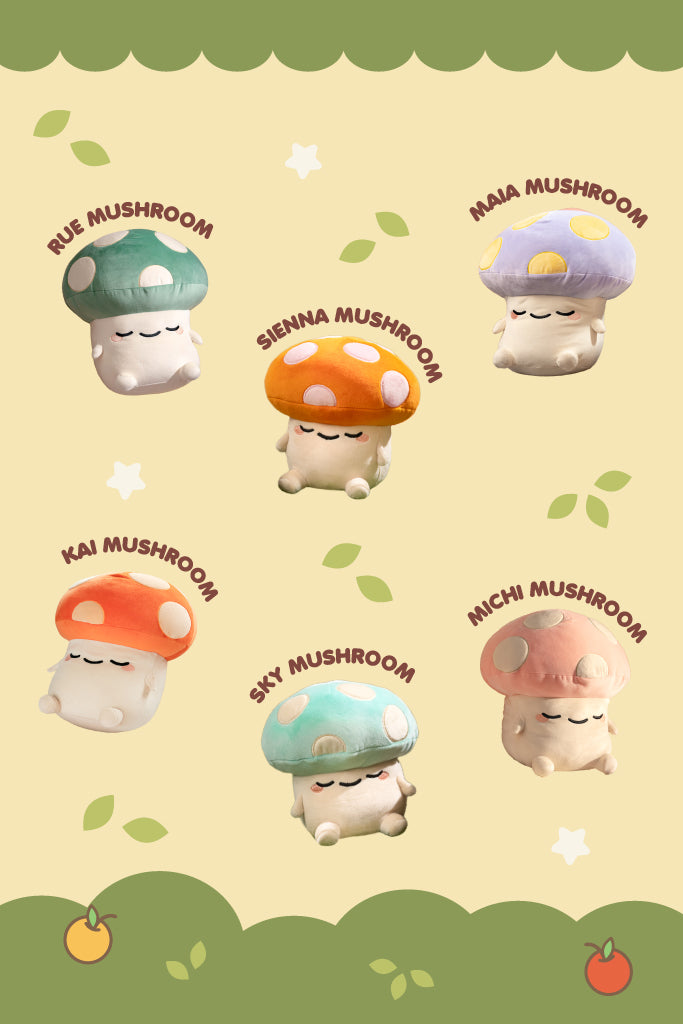 Mini Mushroom Mochi Plush (PREORDER) Maia Mushroom Mini Mochi Plush (Lavender/Yellow)