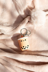 Pearl Boba Tea Light-Up Keychain