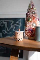 Pearl Boba Tea Light-Up Keychain